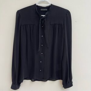 ETRO Women's Black 100% Silk flowy button down Blouse size 38IT NEW